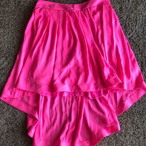 High low bright pink skirt